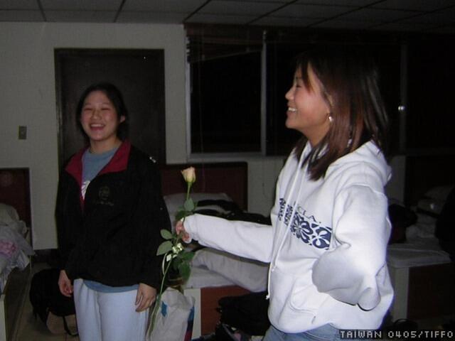 lisa & colleen singing in our room